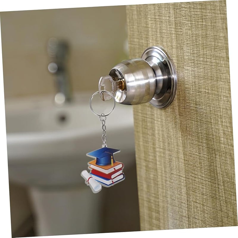 STOBAZA 6pcs Acrylic Graduation Keychains Doctoral Cap Charm Kindergarten School Party Favor - Image 5